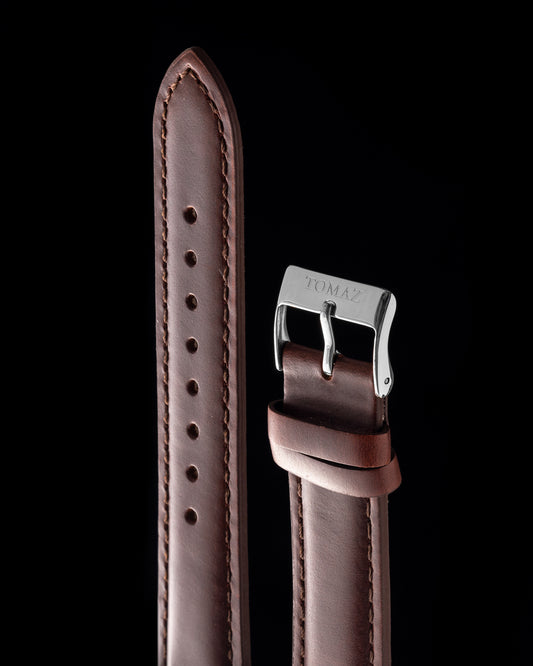 Tomaz TS1A-1B Men's Leather Plain 20mm Watch Strap (Wine)