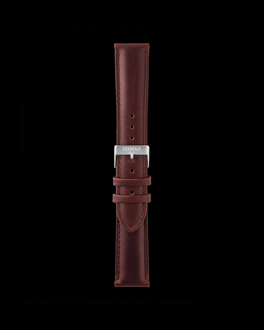 Tomaz TS1A-1B Leather Plain 22mm Watch Strap (Wine)