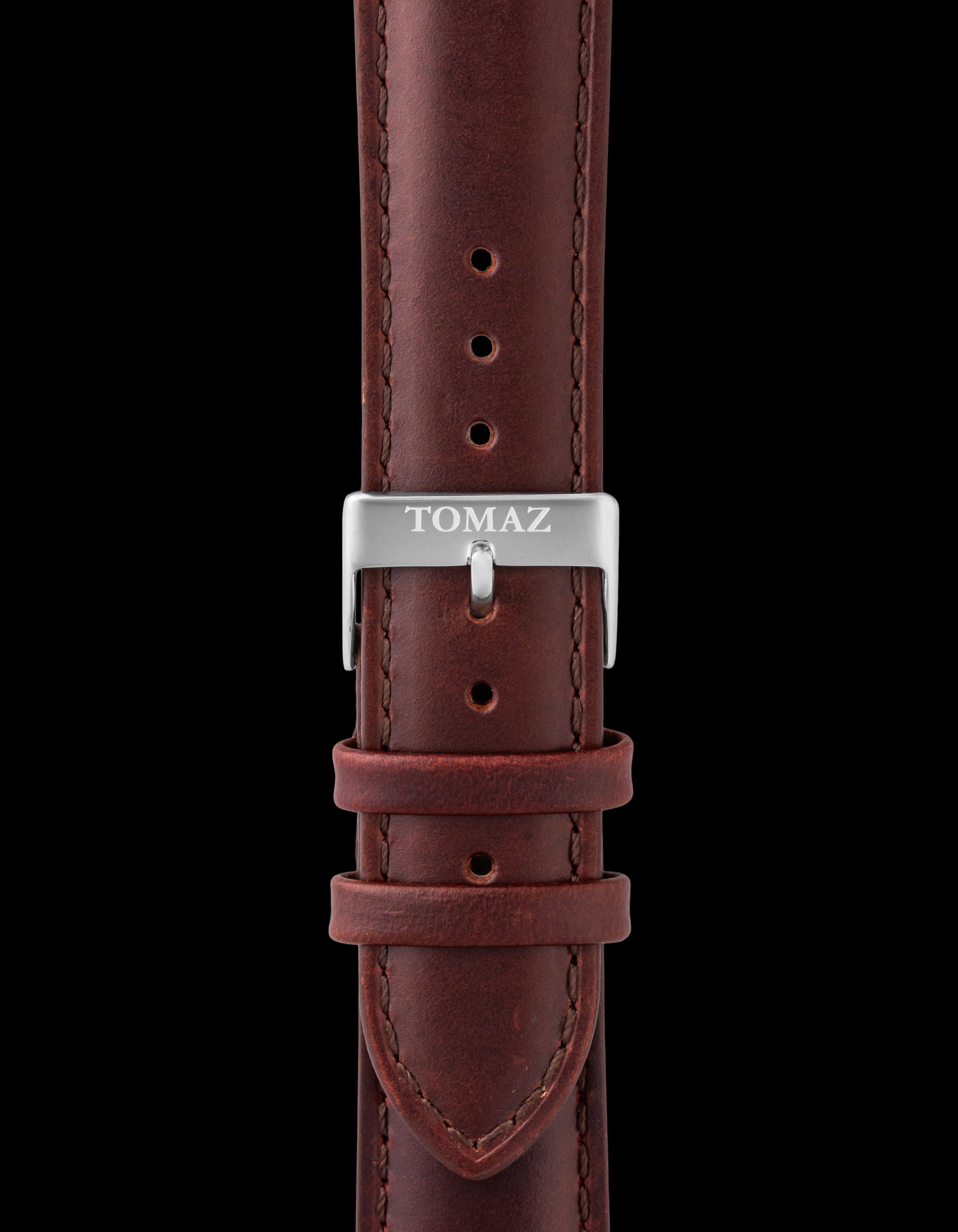 Tomaz TS1A-1B Leather Plain 22mm Watch Strap (Wine)