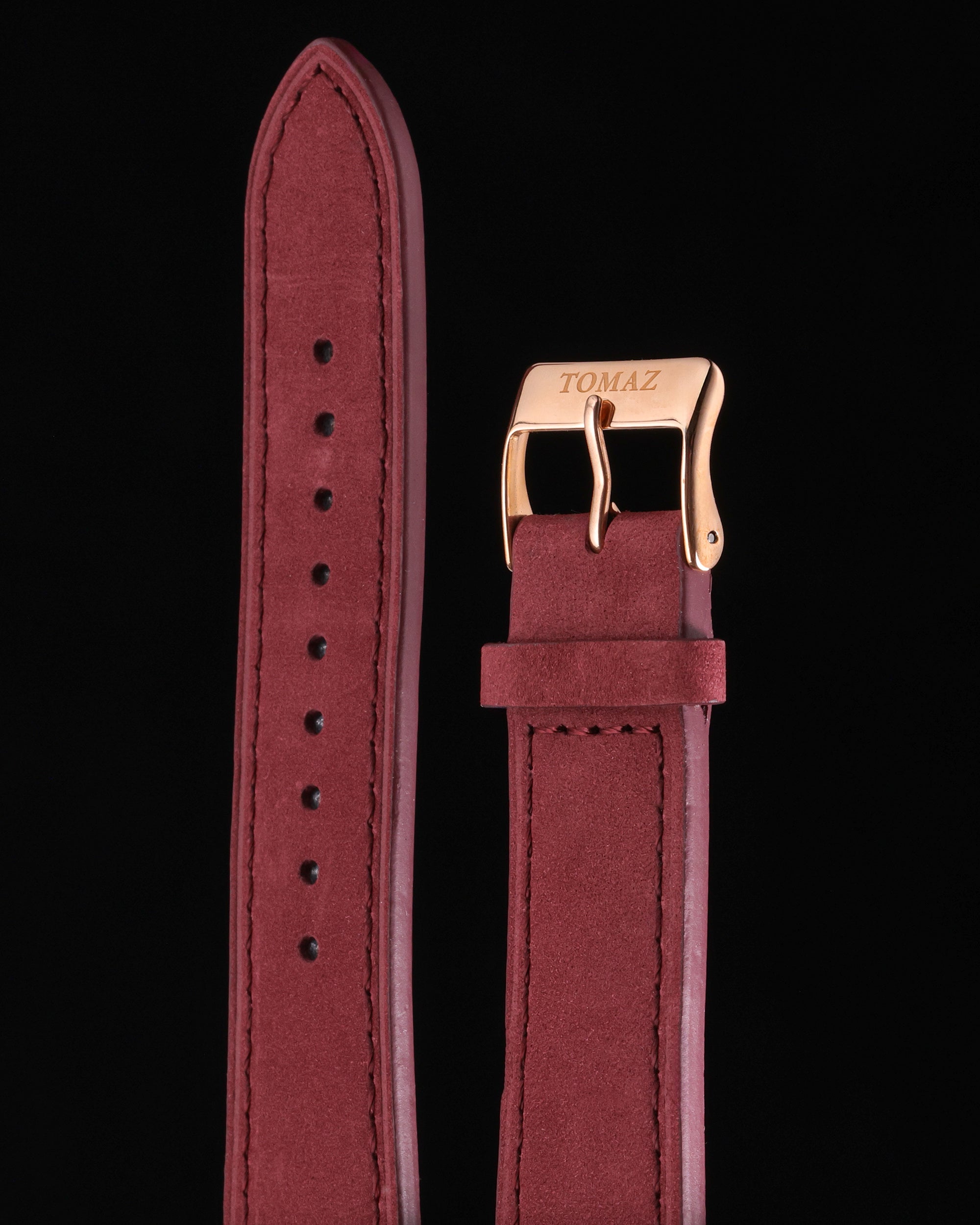 Tomaz TS1A-1A Leather Plain 20mm Watch Strap (Maroon)