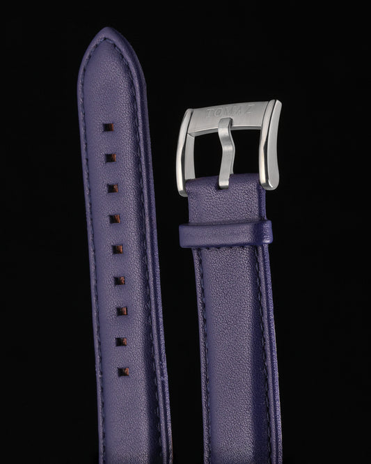 Tomaz TS1A-1B Leather Plain 22mm Watch Strap (Blue)