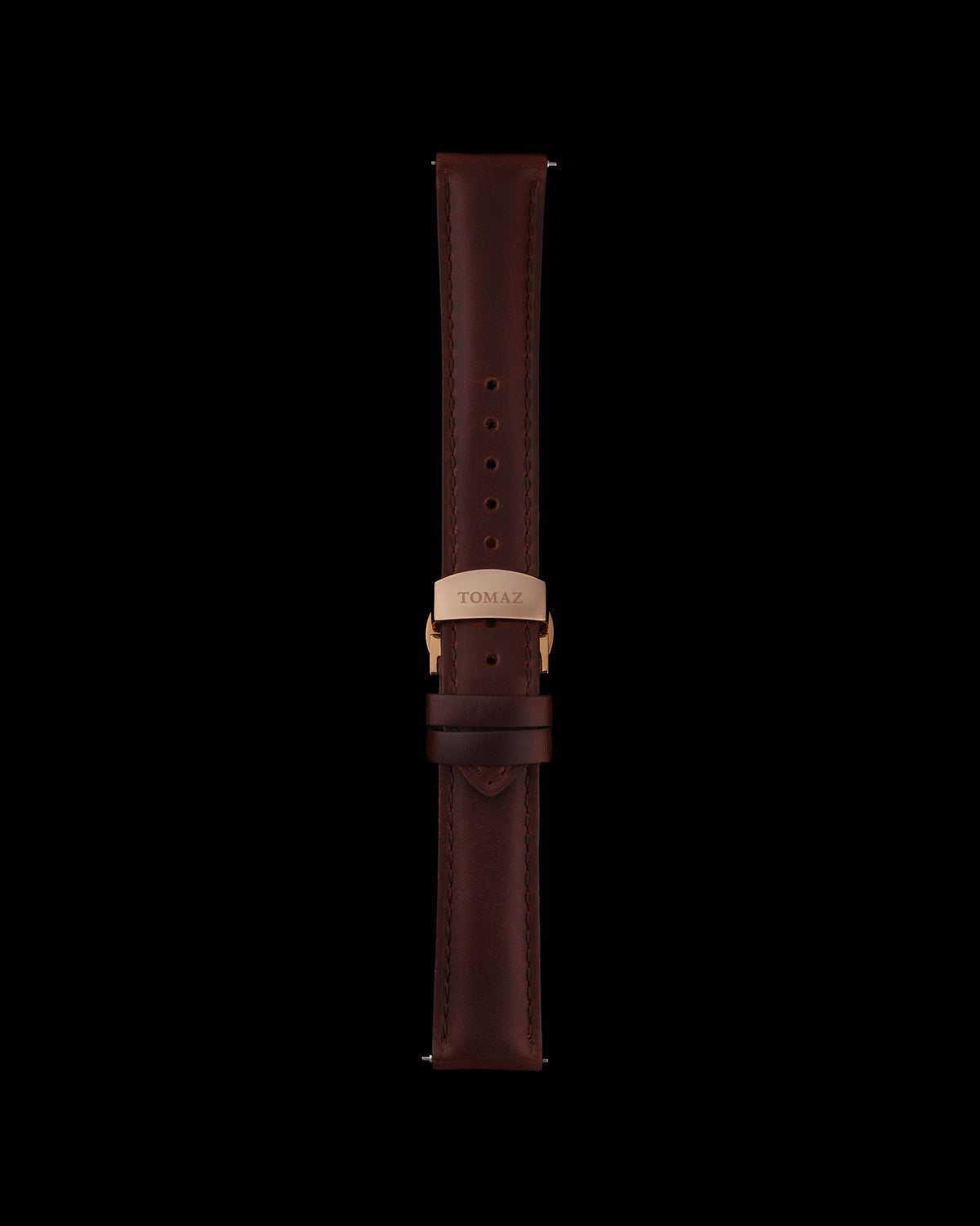 Tomaz TS2B Leather Plain 22mm Watch Strap with Butterfly Clip (Wine)