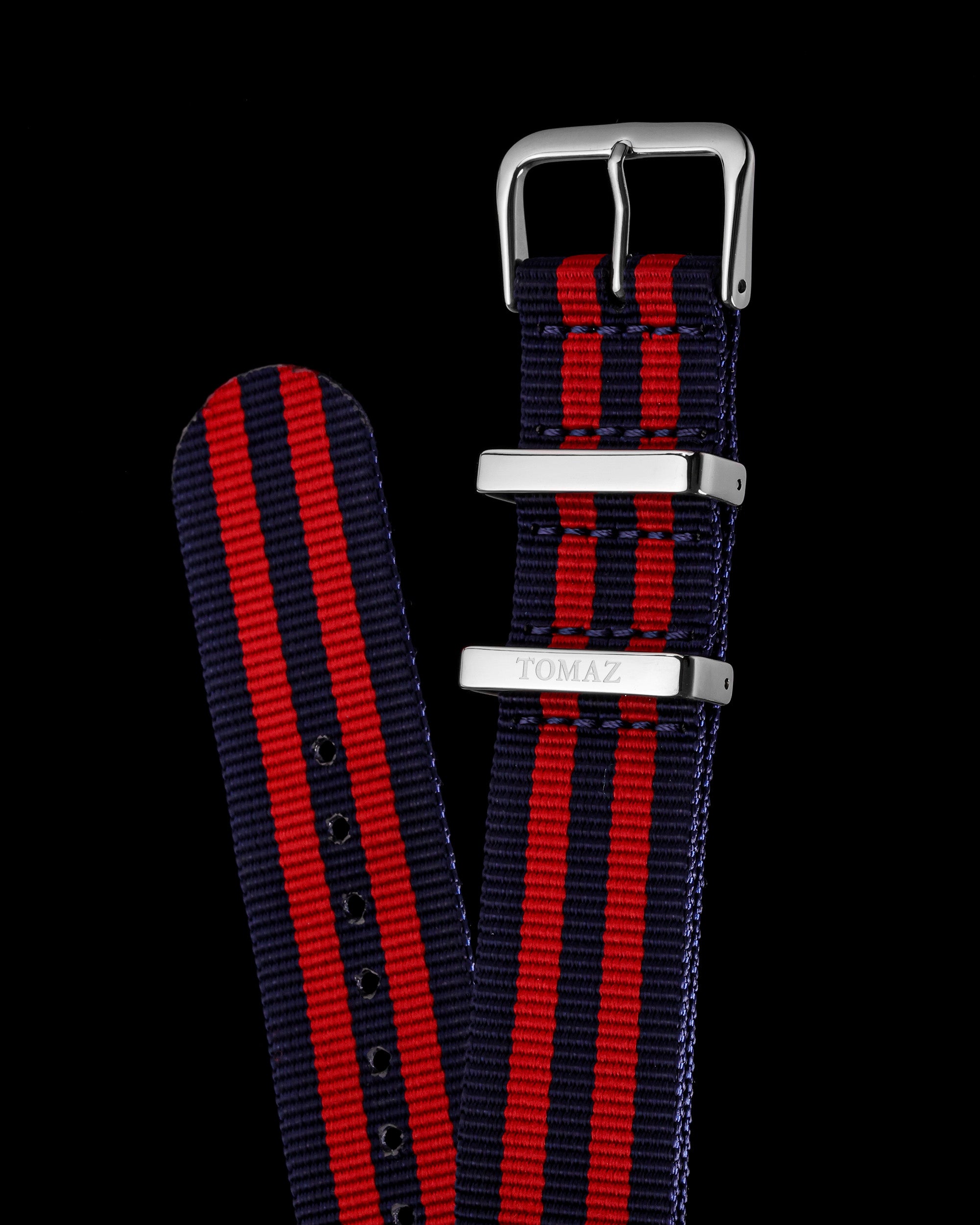 Tomaz TS4-5C Nylon 22mm Watch Strap (Navy/Red)