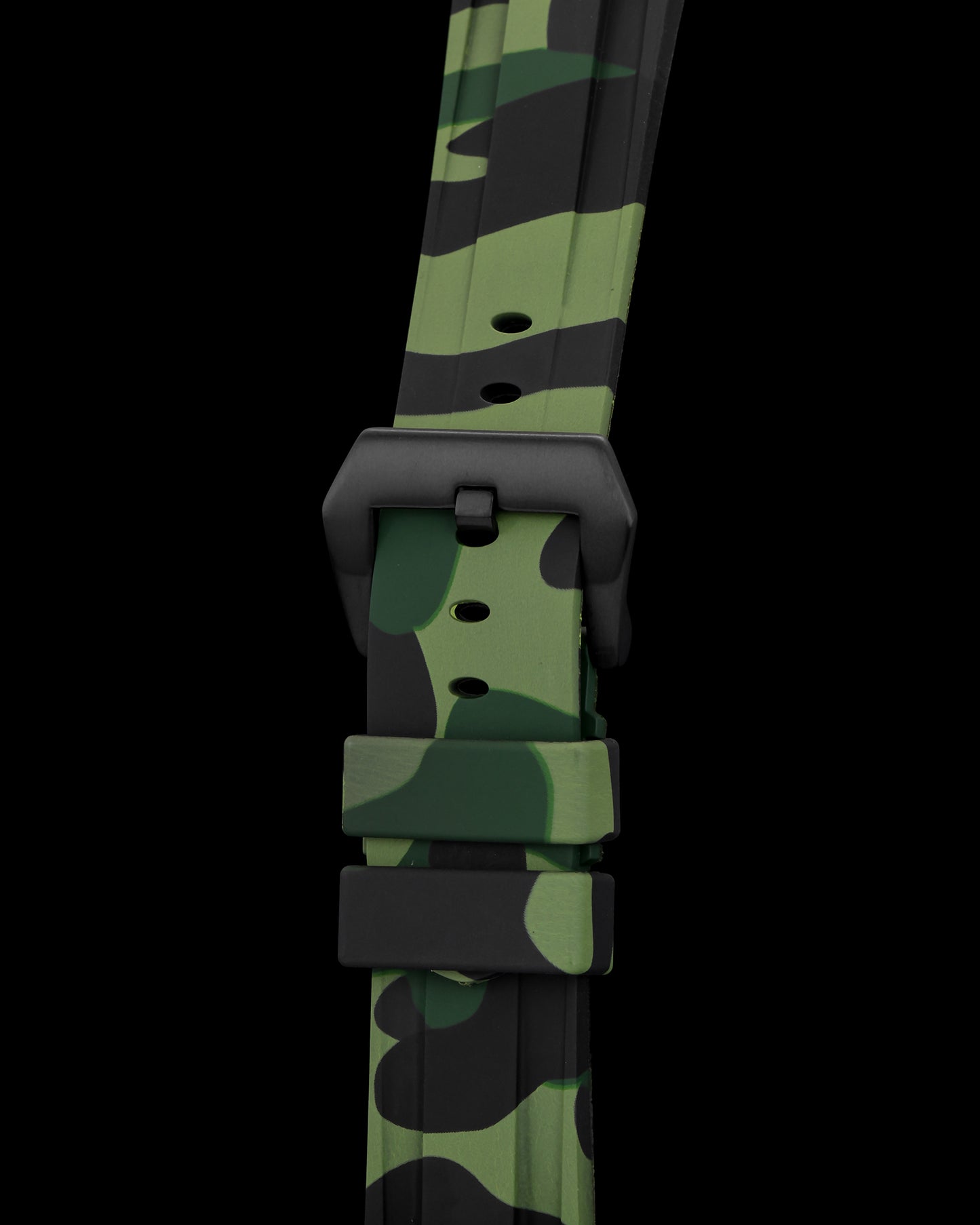 Tomaz TS6-3 Rubber Camouflage 22mm Watch Strap (Green)