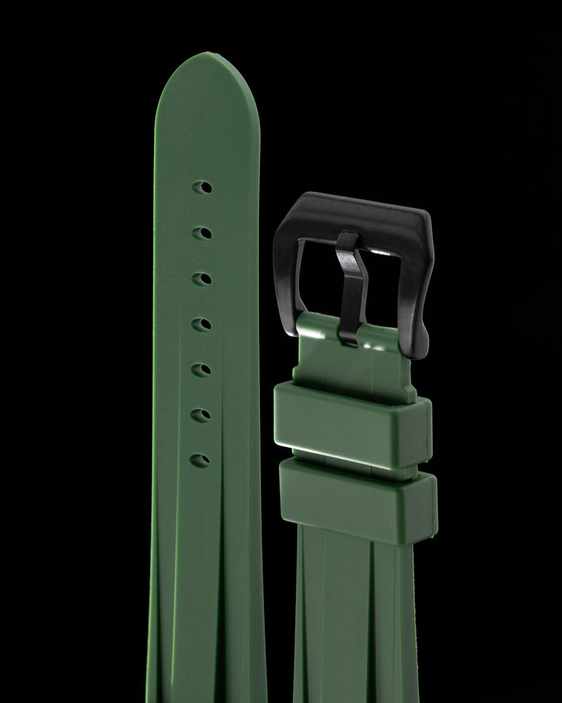 Tomaz TS6A Rubber Plain 24mm Strap (Green)