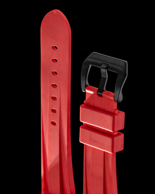 Tomaz TS6A Rubber Plain 24mm Watch Strap (Red)