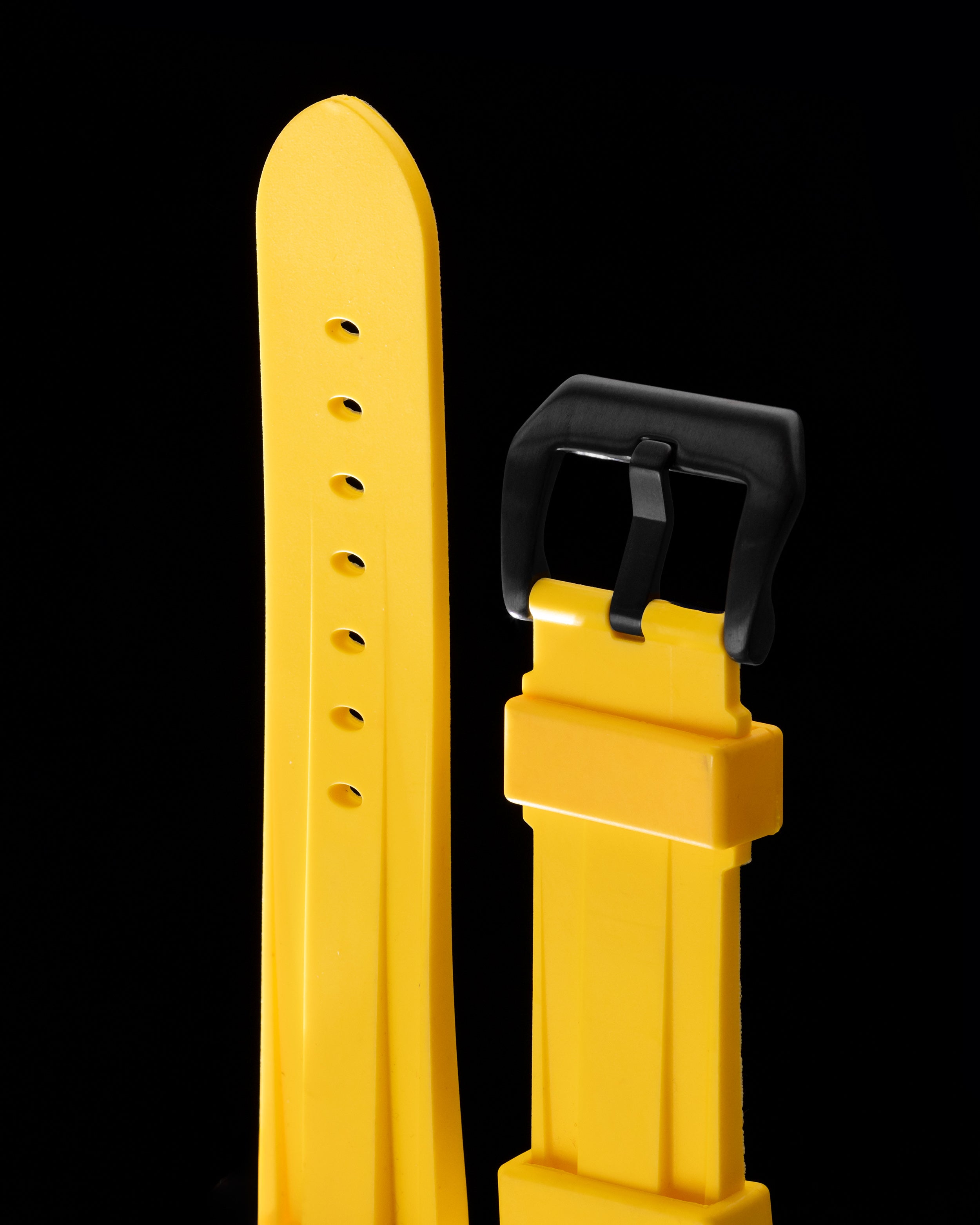 Tomaz TS6A Rubber Plain 24mm Watch Strap (Yellow)