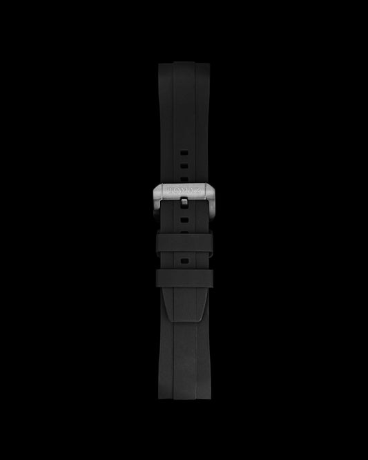 Tomaz TS6A-1B Rubber Plain 24mm Watch Strap (Black)