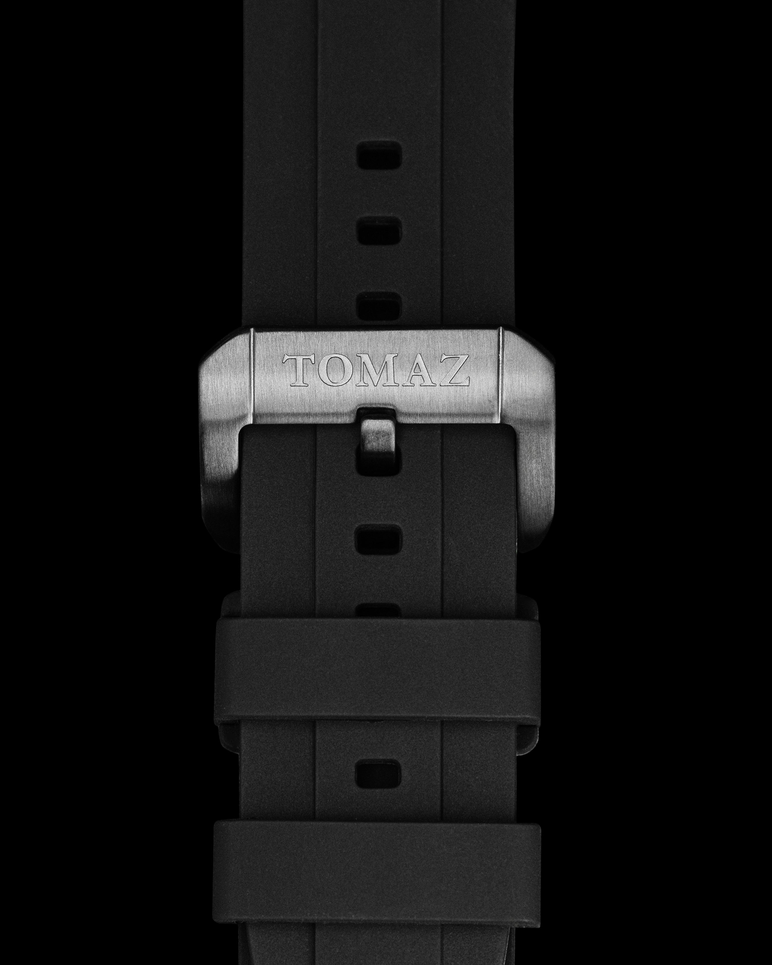 Tomaz TS6A-1B Rubber Plain 24mm Watch Strap (Black)