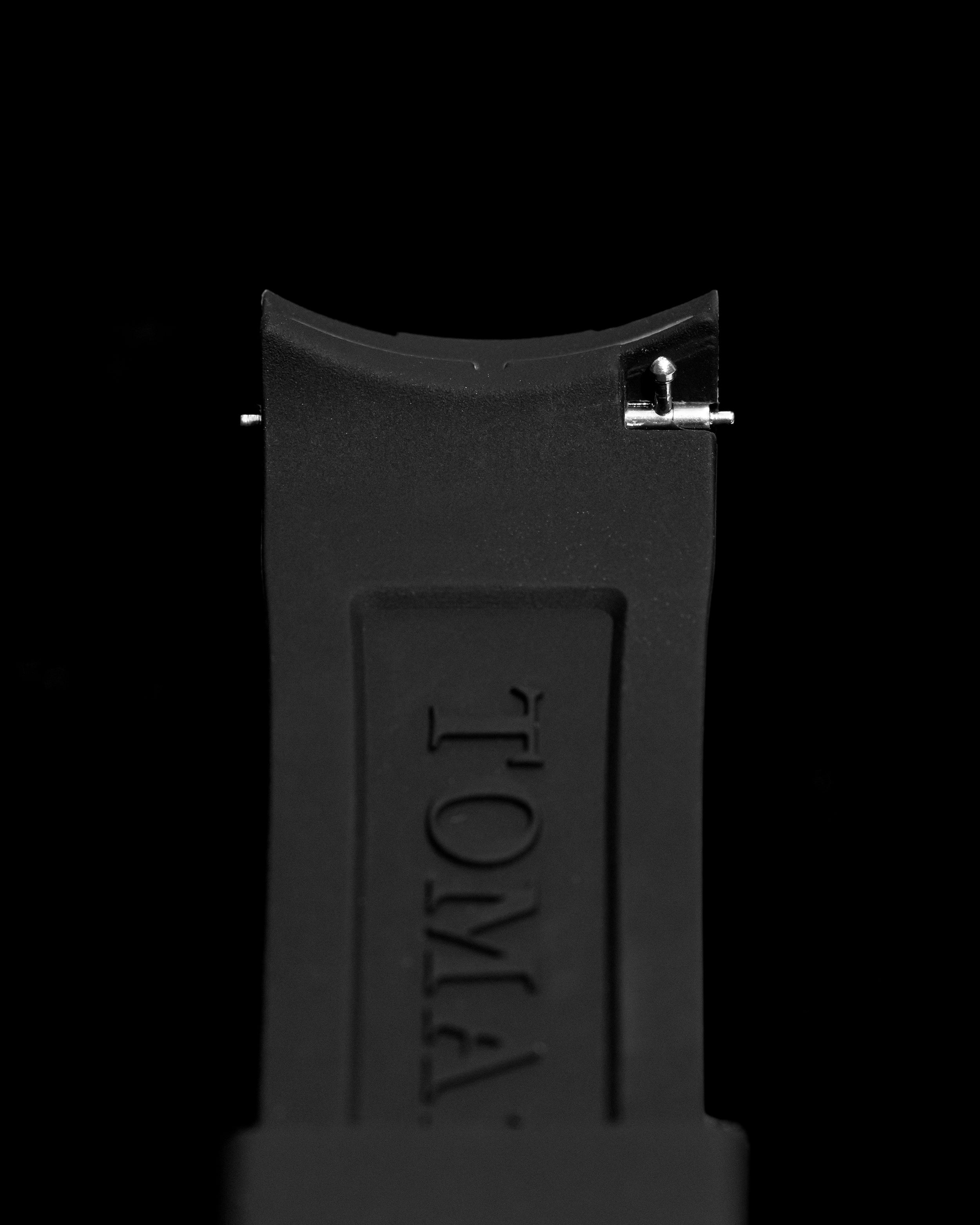 Tomaz TS6A-1B Rubber Plain 24mm Watch Strap (Black)