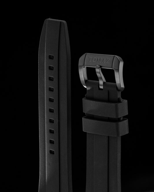 Tomaz TS6A1 Rubber Plain 24mm Watch Strap (Black)