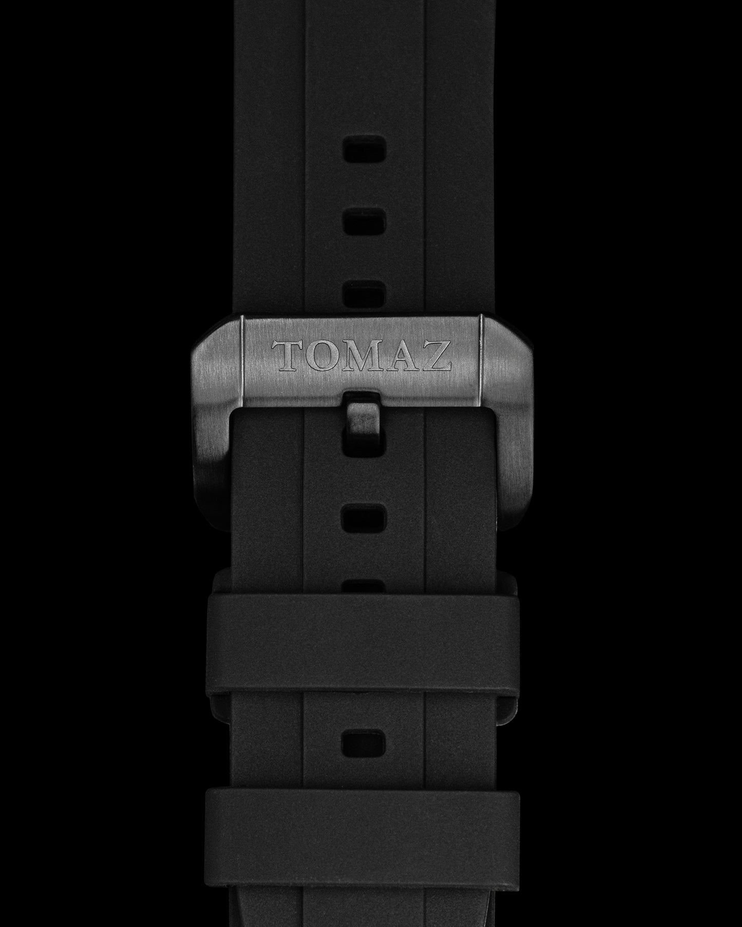 Tomaz TS6A-1 Rubber Plain 24mm Watch Strap (Black)