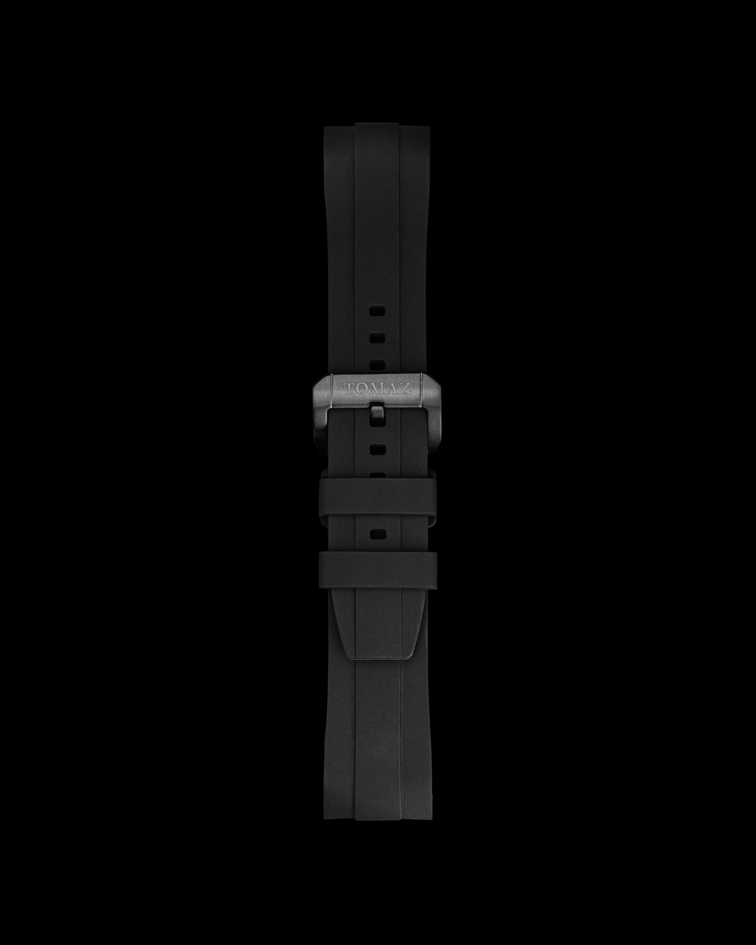 Tomaz TS6A-1 Rubber Plain 24mm Watch Strap (Black)