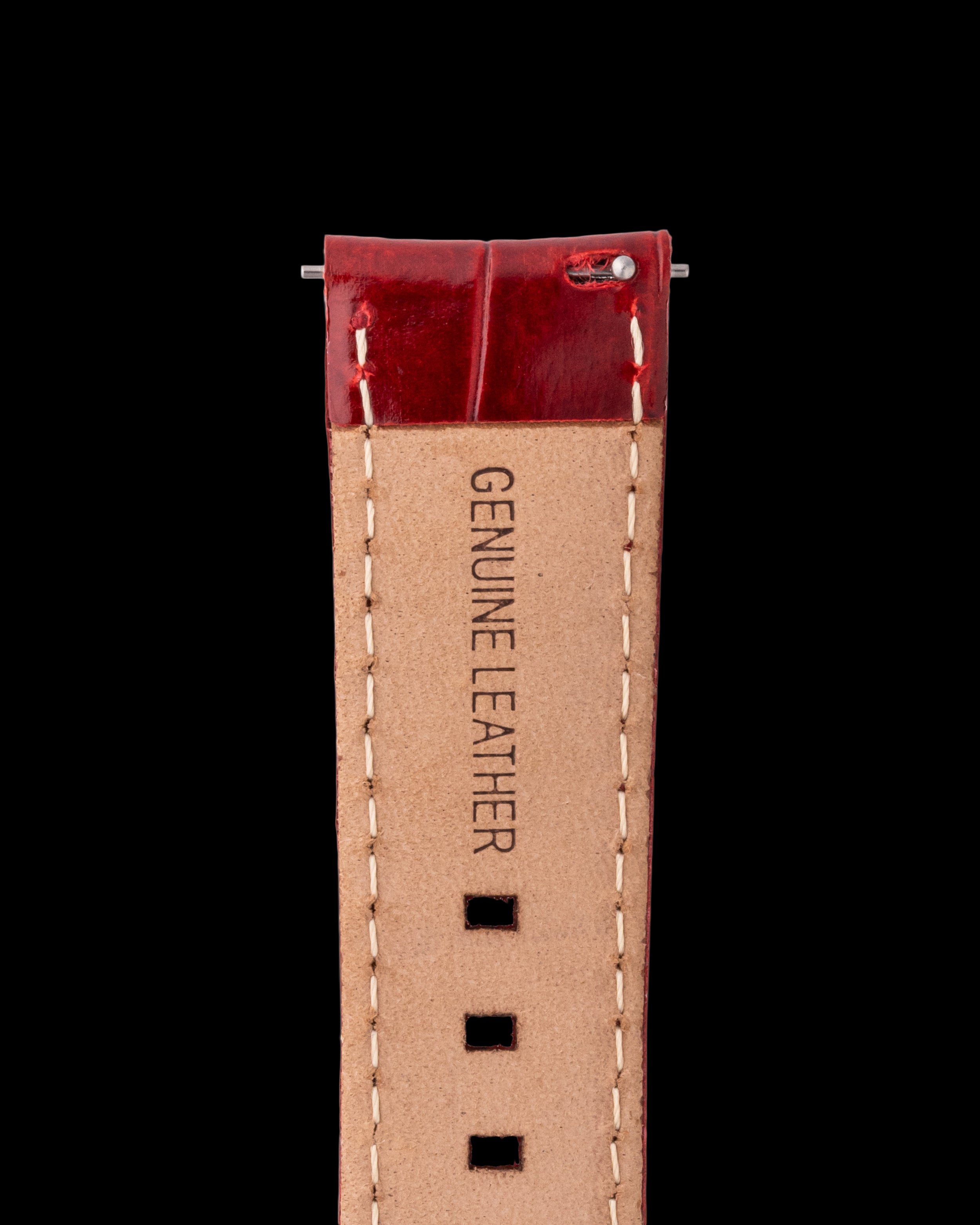 Tomaz TS1-1B Leather Bamboo 20mm Watch Strap (Red)