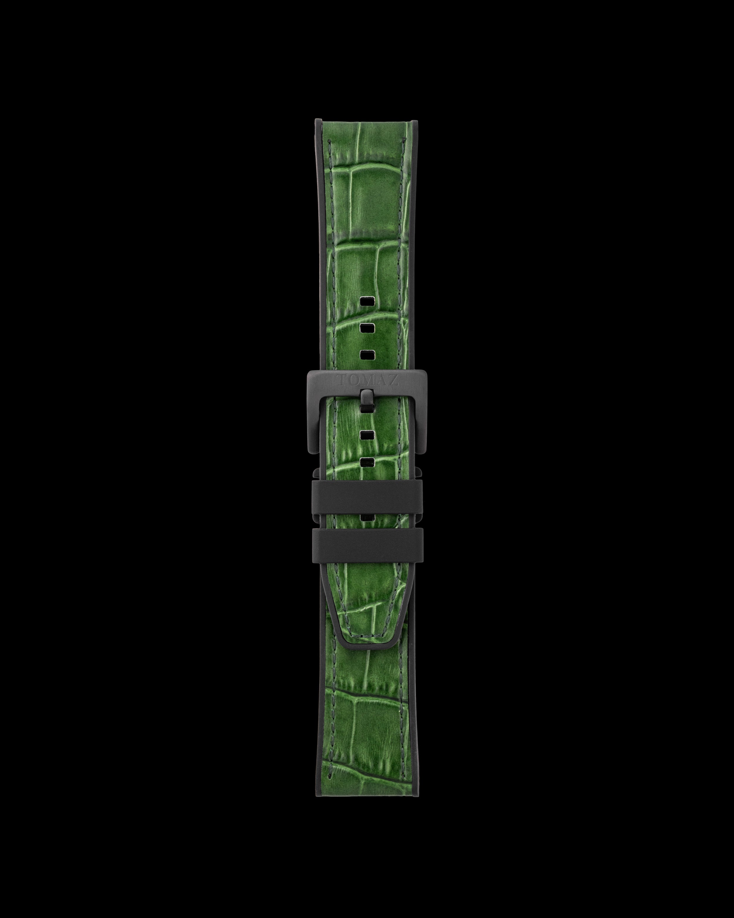 Tomaz TS7-1 Leather/Silicone Bamboo 24mm Strap (Green)