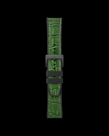 Tomaz TS7-1 Leather/Silicone Bamboo 24mm Strap (Green)