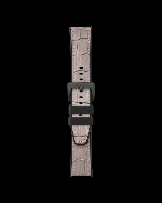 Tomaz TS7-1 Leather/Silicone Bamboo 24mm Strap (Grey)