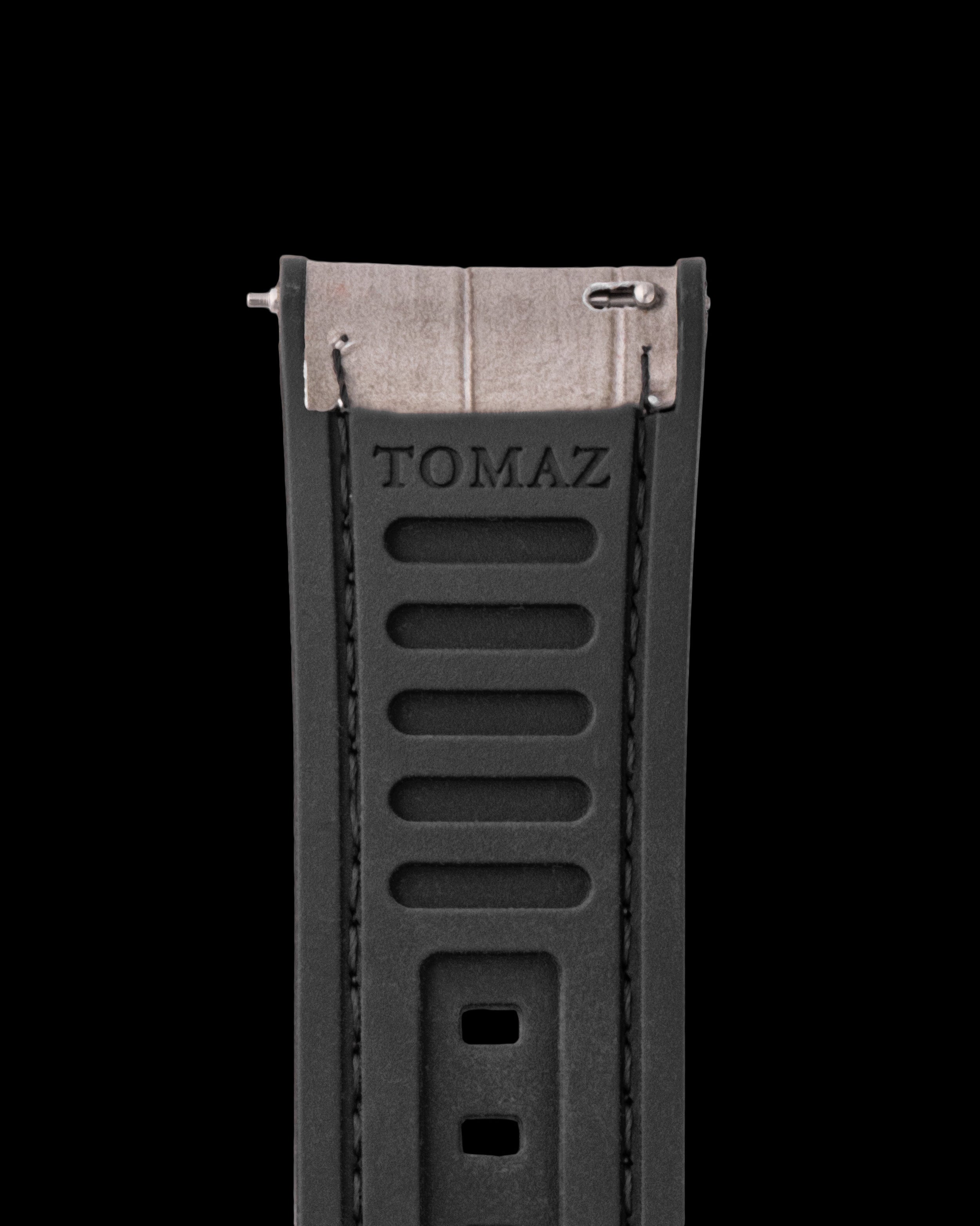 Tomaz TS7-1 Leather/Silicone Bamboo 24mm Strap (Grey)