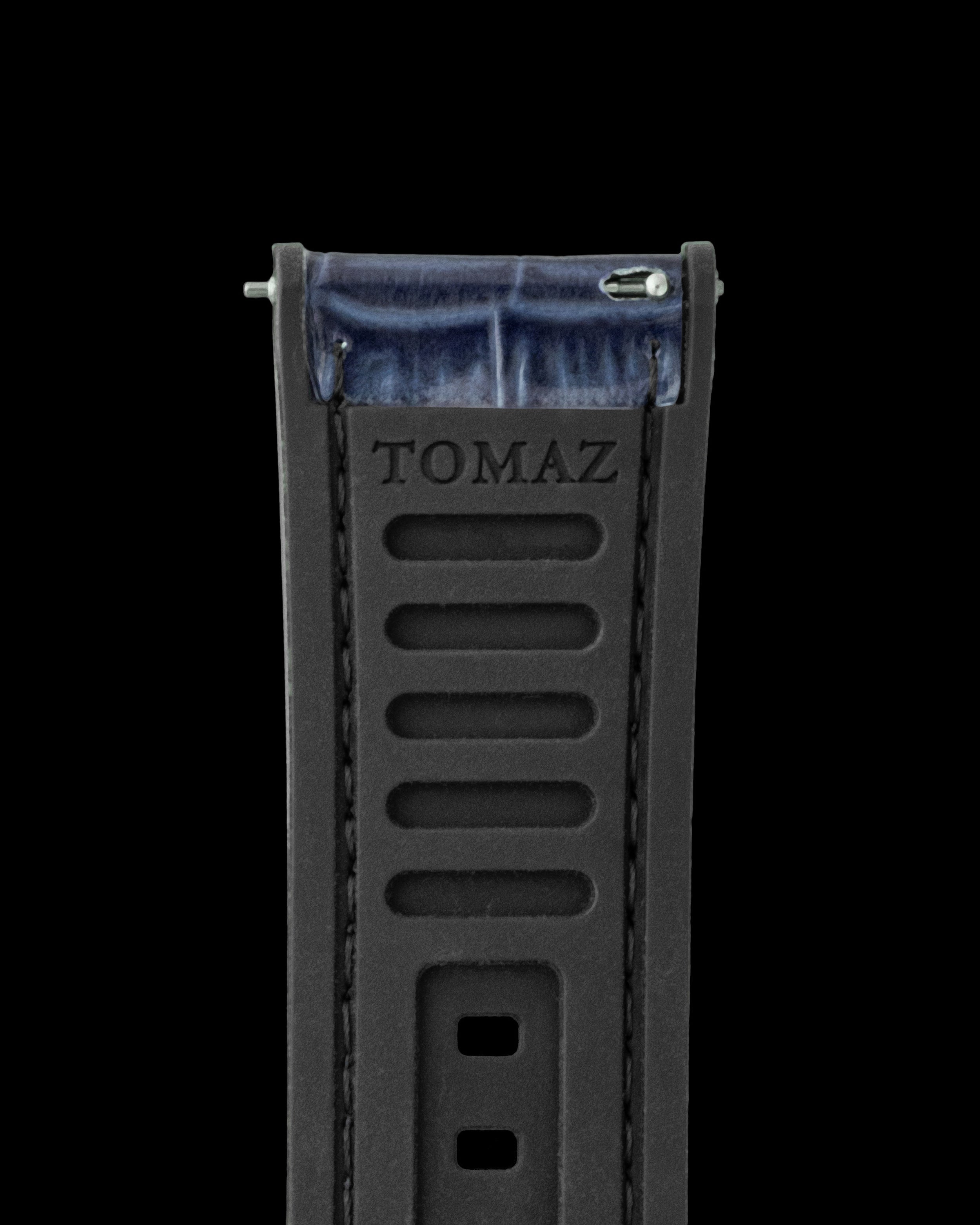 Tomaz TS7-1 Leather/Silicone Bamboo 24mm Strap (Navy)