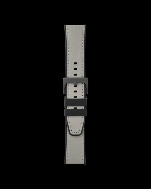 Tomaz TS7A Leather/Silicone Plain 24mm Strap (Grey)