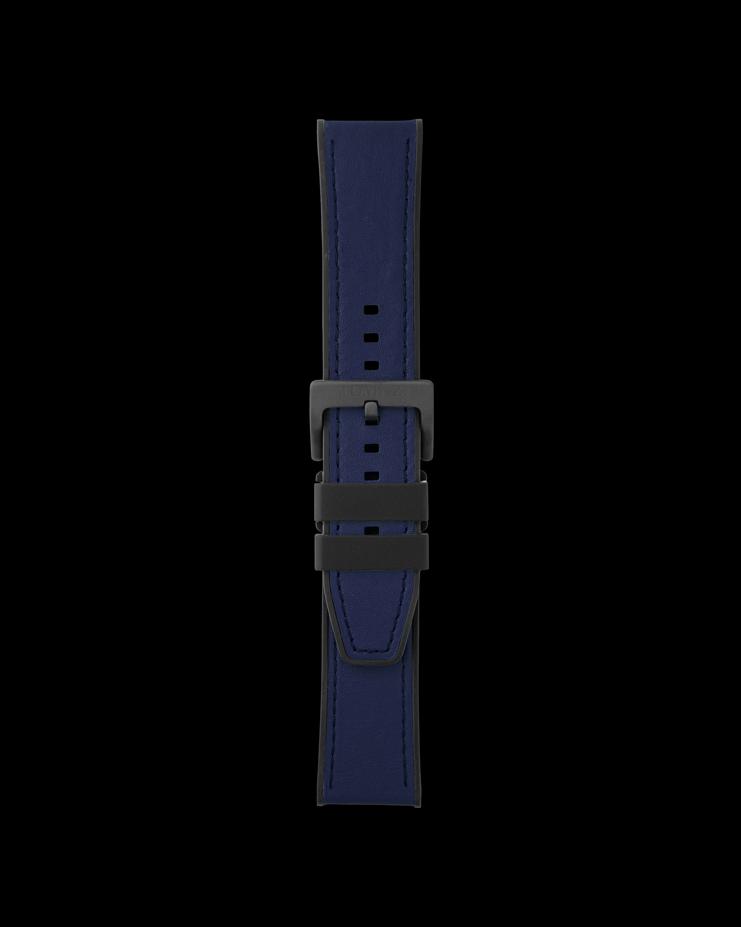 Tomaz TS7A Leather/Silicone Plain 24mm Strap (Navy)