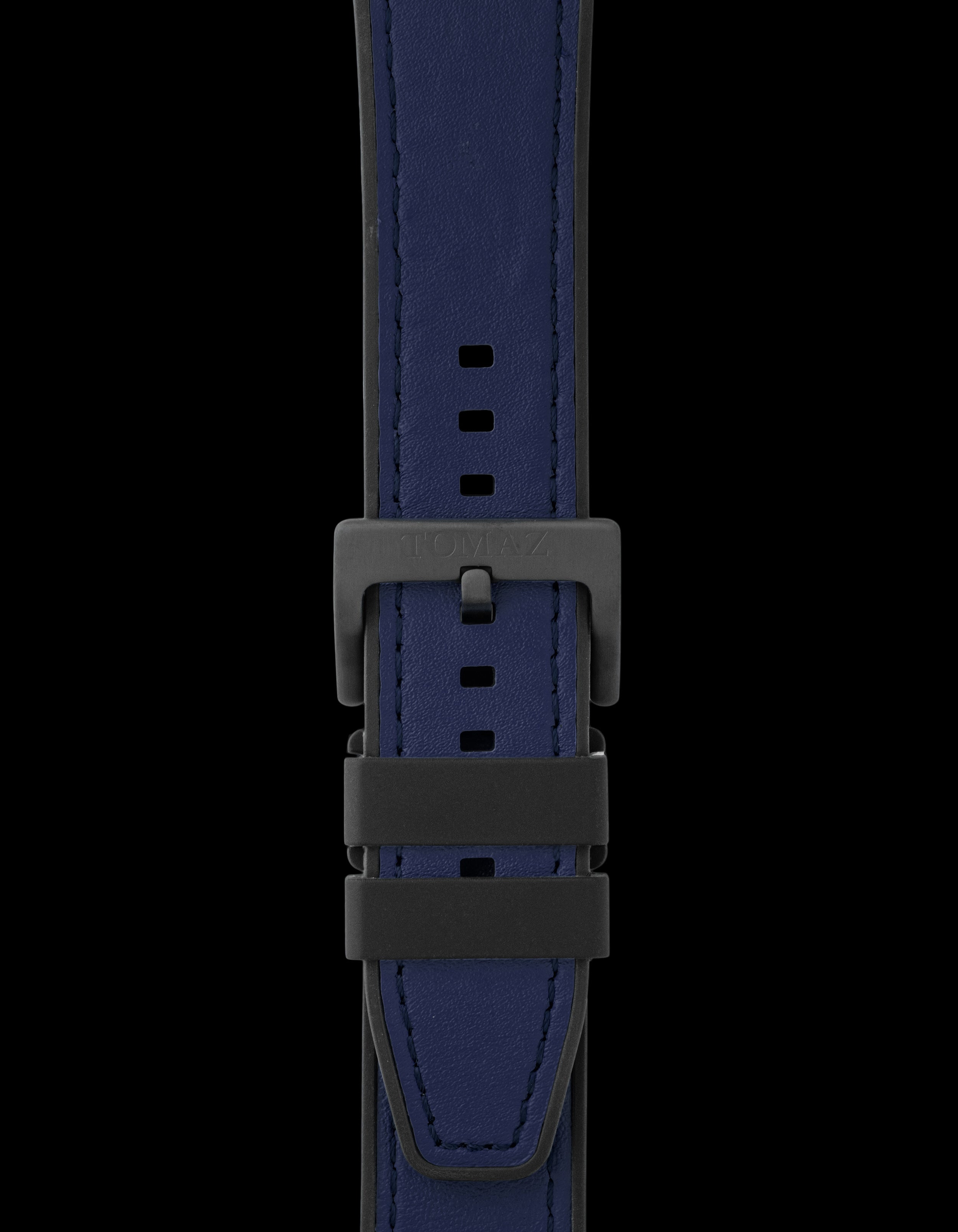 Tomaz TS7A Leather/Silicone Plain 24mm Strap (Navy)