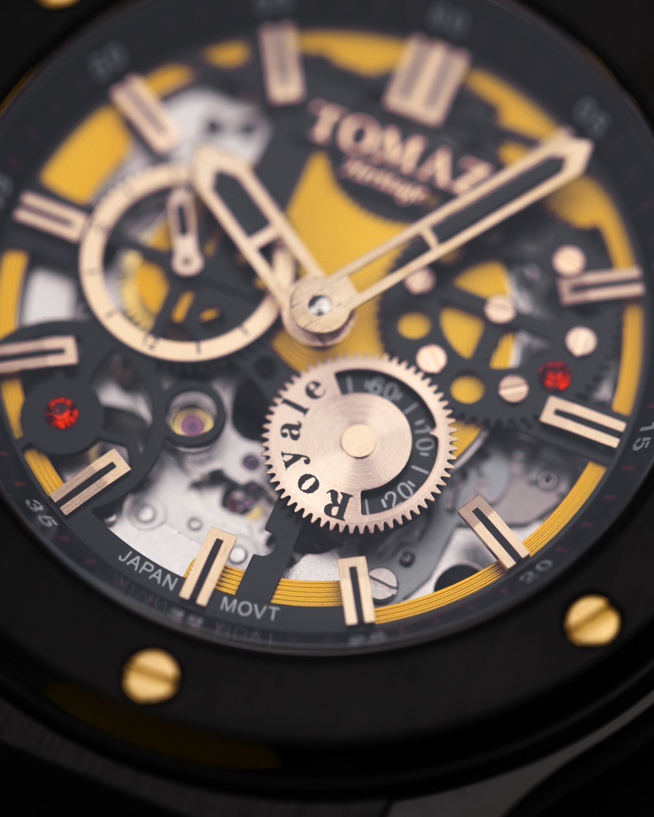 Royale TW014-D7 (Black/Yellow) Yellow Leather Strap