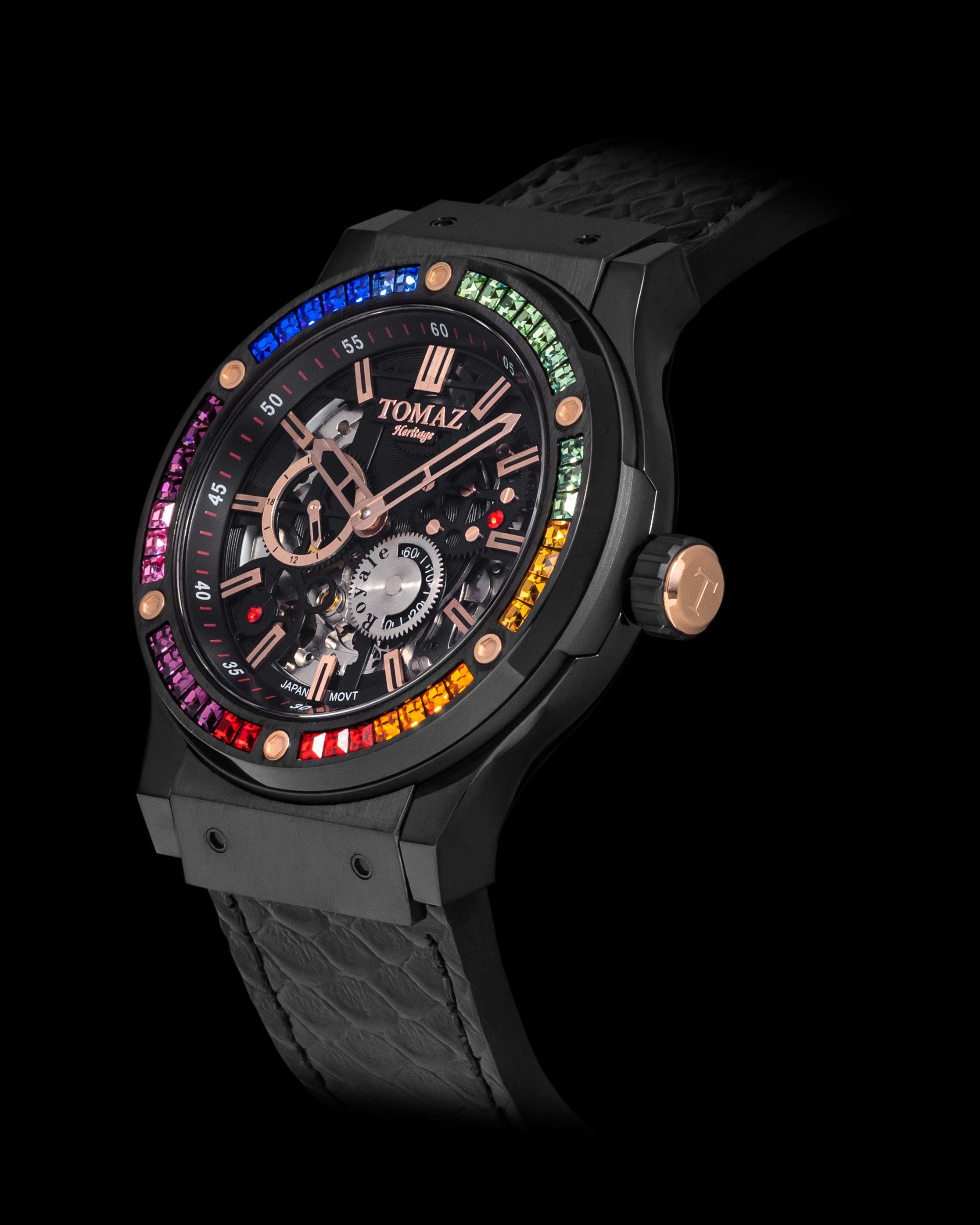 Tomaz Royale TW014B-D2 Crystal Watch – Salmon Leather Strap