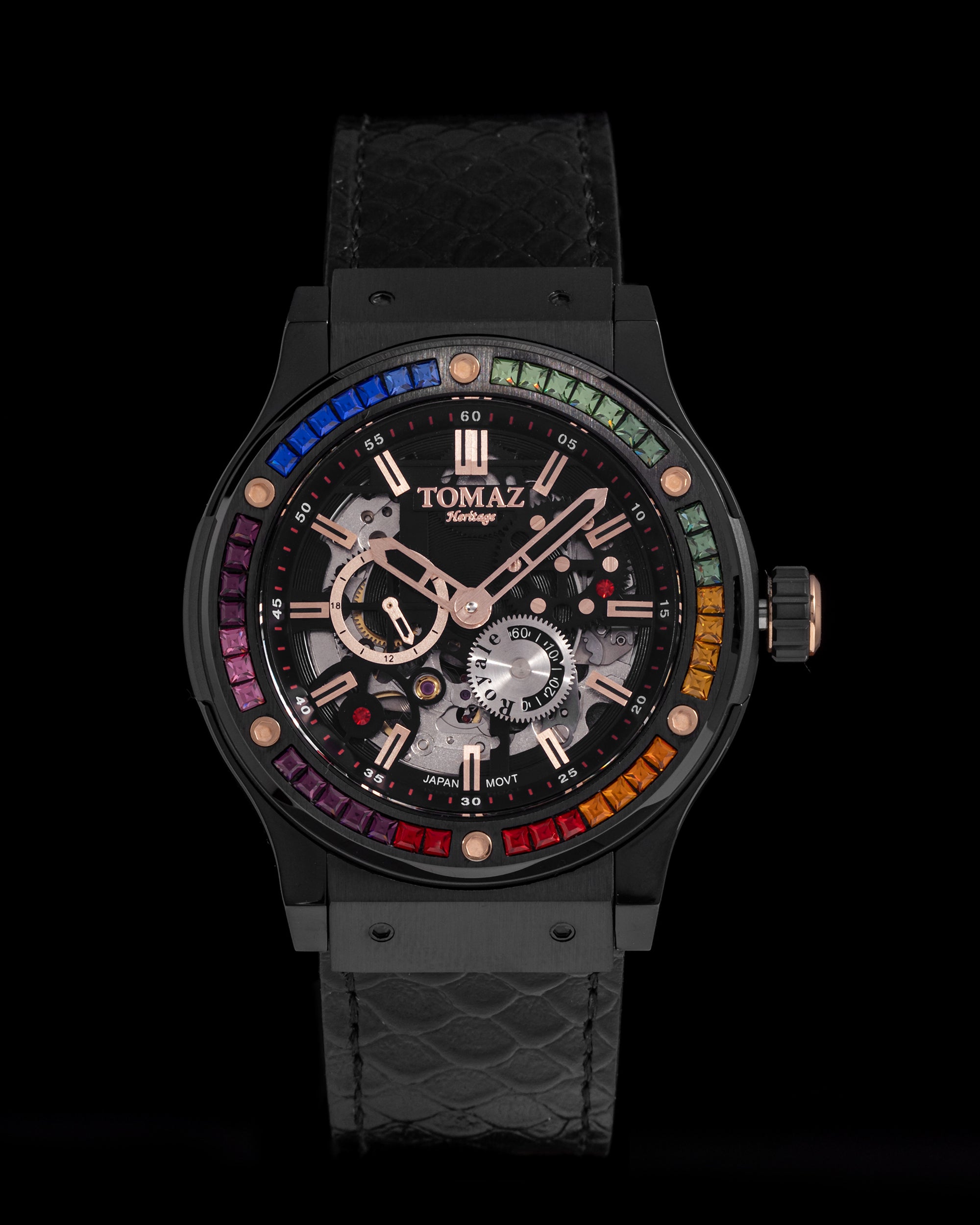 Tomaz Royale TW014B-D2 Crystal Watch – Salmon Leather Strap
