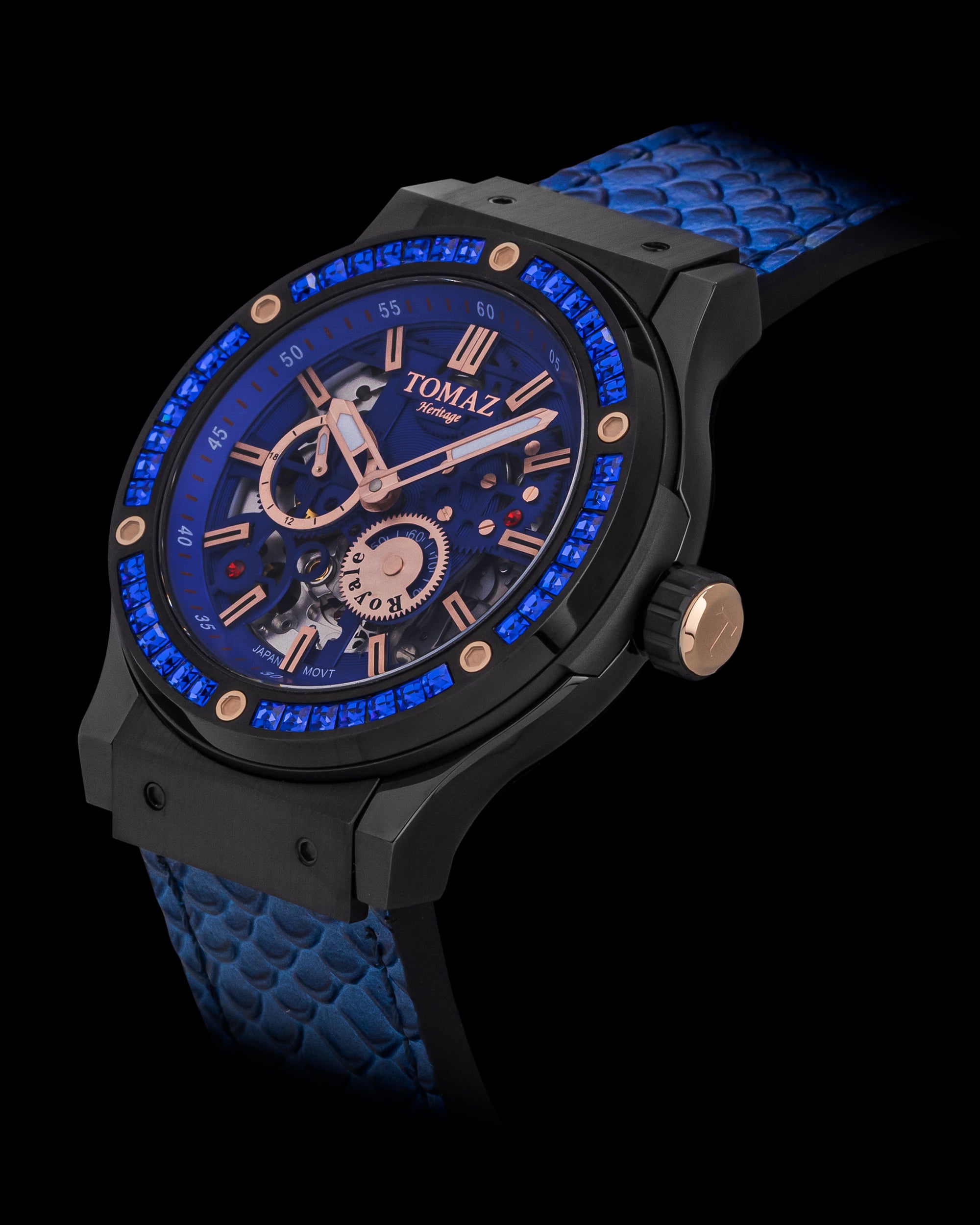 Tomaz Royale TW014B-D3 Crystal Watch – Salmon Leather Strap