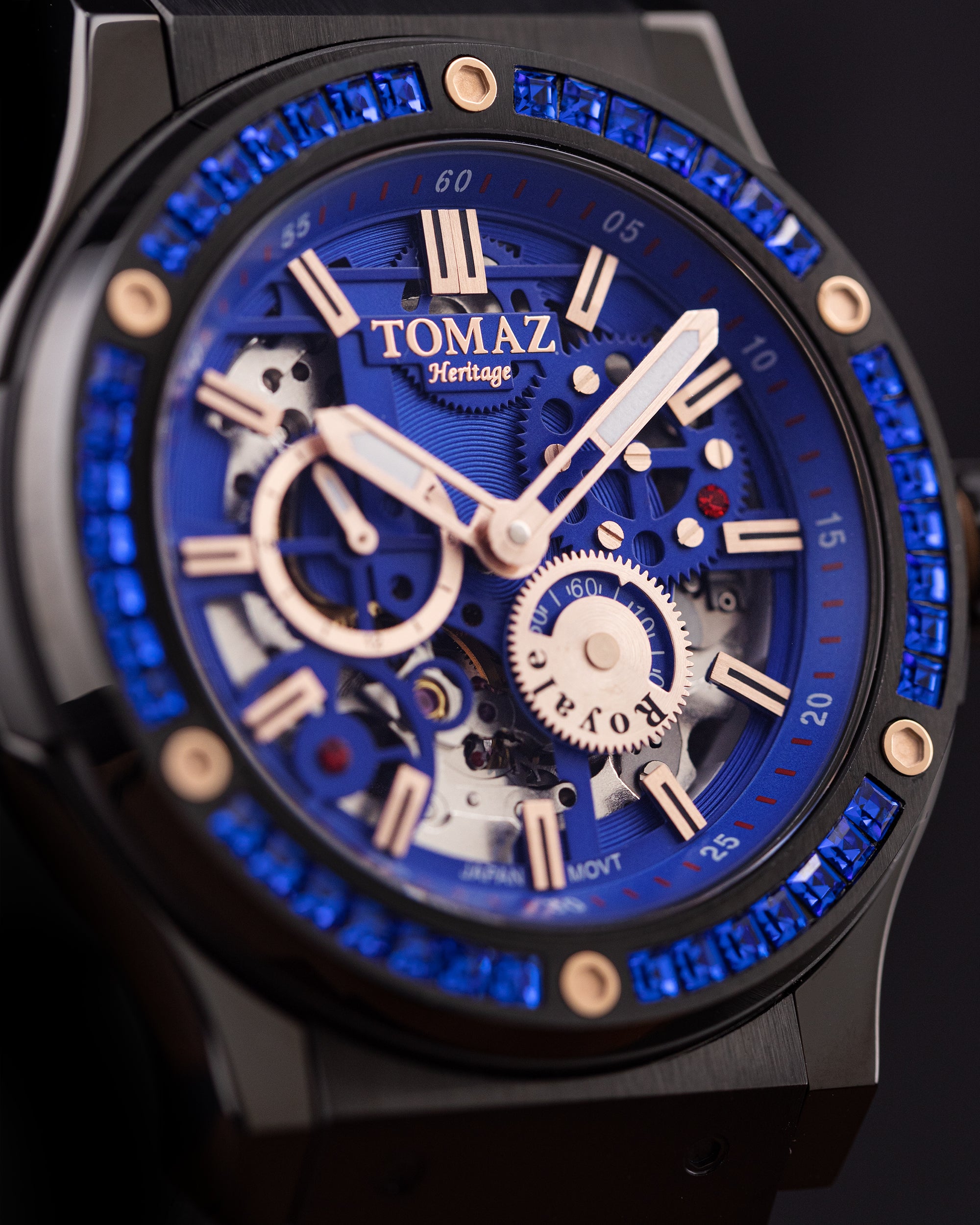 Tomaz Royale TW014B-D3 Crystal Watch – Salmon Leather Strap