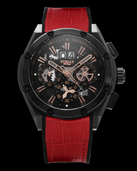 RAWR III TW024C-D1A (Black) with Red Bamboo Strap