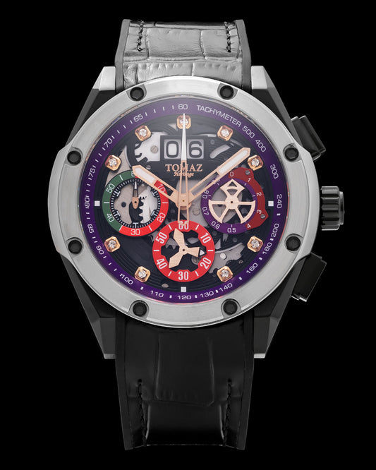 RAWR III TW024E-D2A (Black/Silver) with Black Bamboo Leather Strap