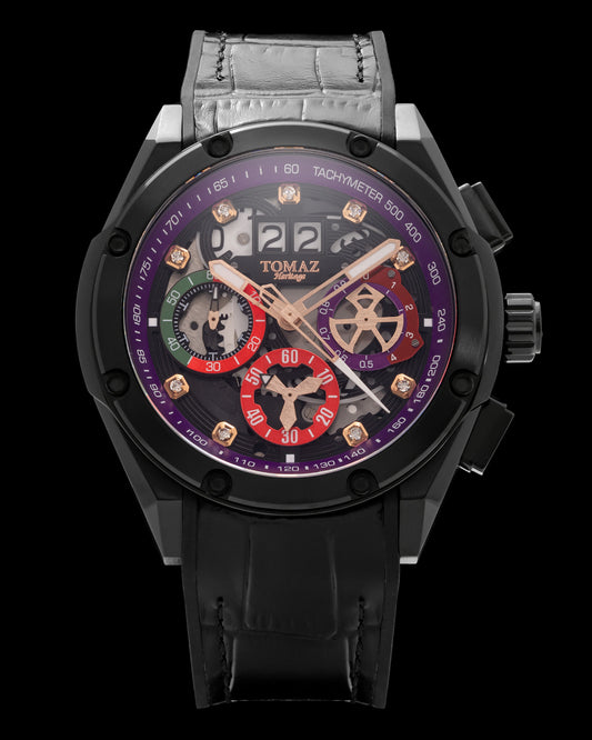 RAWR III TW024E-D2C (Purple/Black) with Black Leather Strap