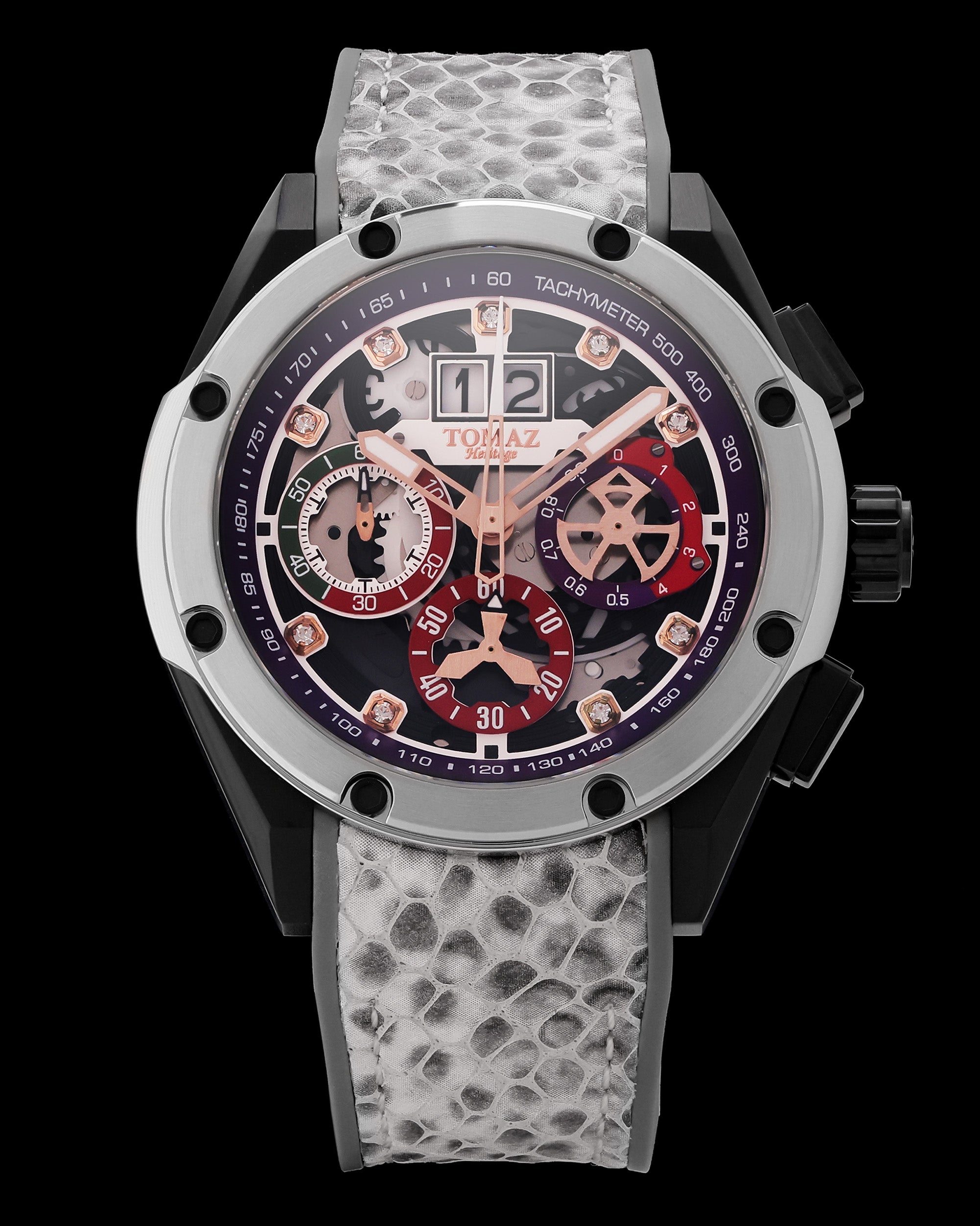 Tomaz RAWR III TW024E-D7A Watch – Snake-Embossed Leather Strap