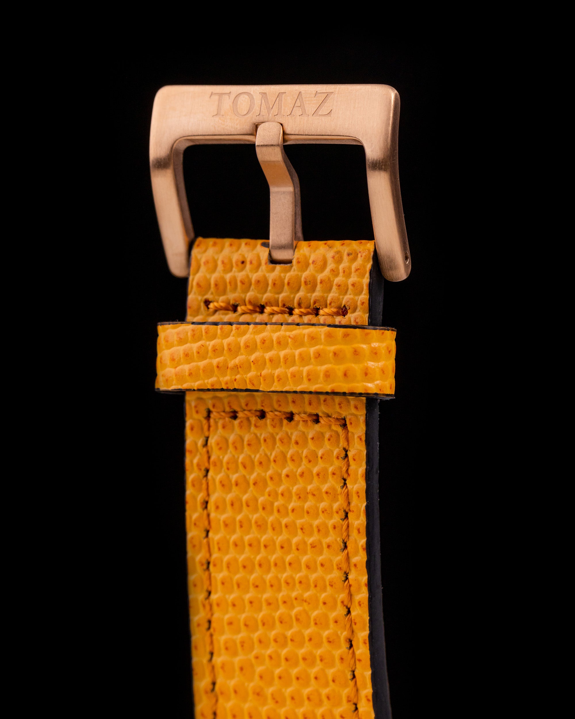 RAWR III TW024F-D4 (Gold/Black) with White Orange Swarovski (Orange Leather Strap)