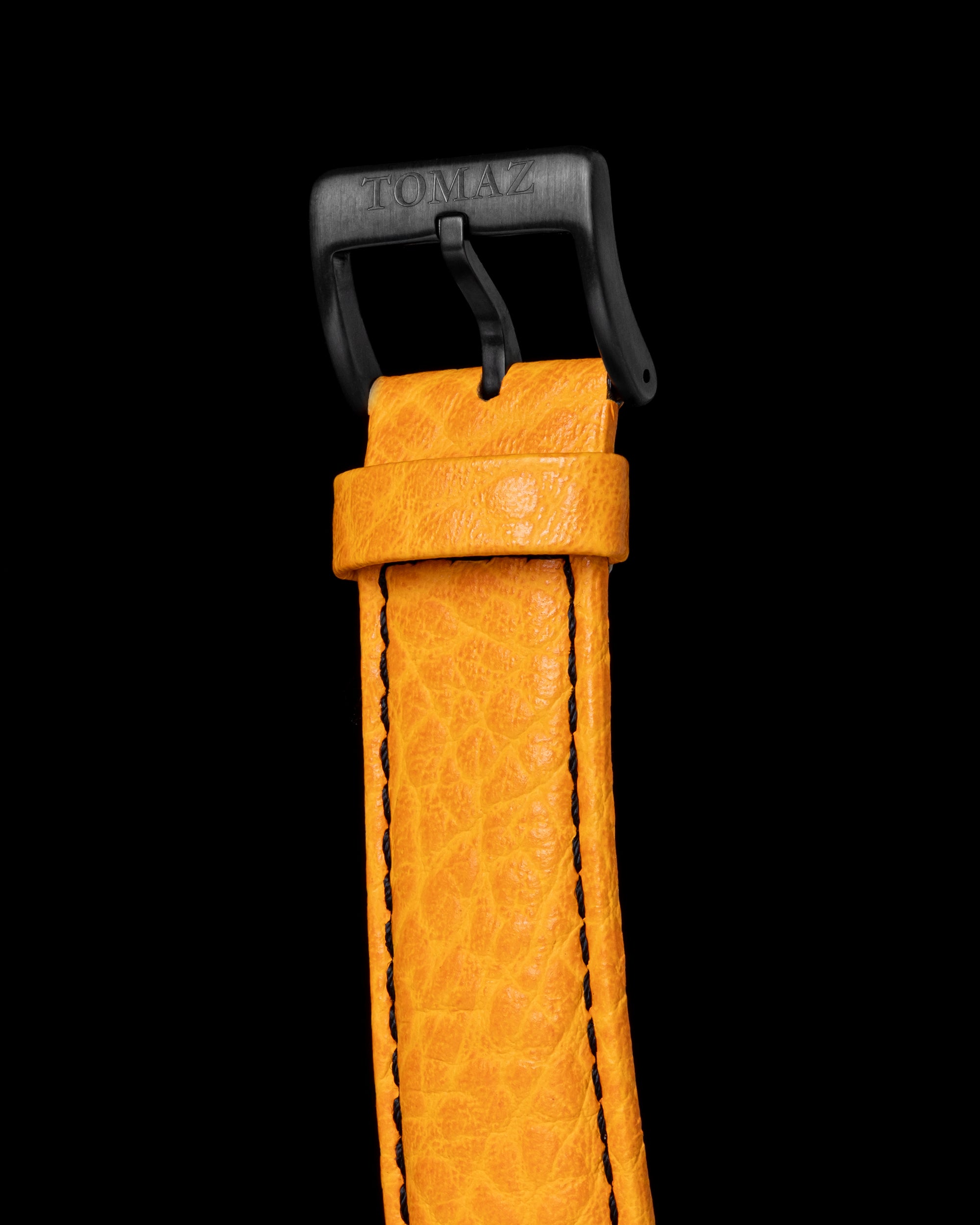 Romeo TW025A-D2 (Black/Orange) with Blue Swarovski (Orange Leather Strap)