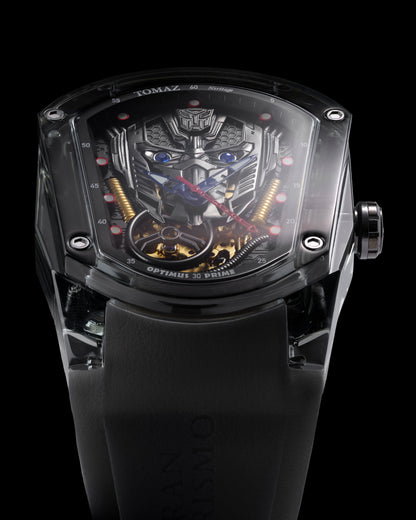 Transformer Optimus Prime TW028-FD4 (Sapphire Glass) with Lychee Rubber Strap