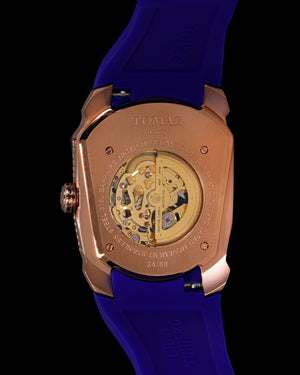 
                  
                    Load image into Gallery viewer, GT DRS Edition TW028C-D5 (Rosegold/Blue) with Blue Swarovski (Blue Rubber Strap)
                  
                