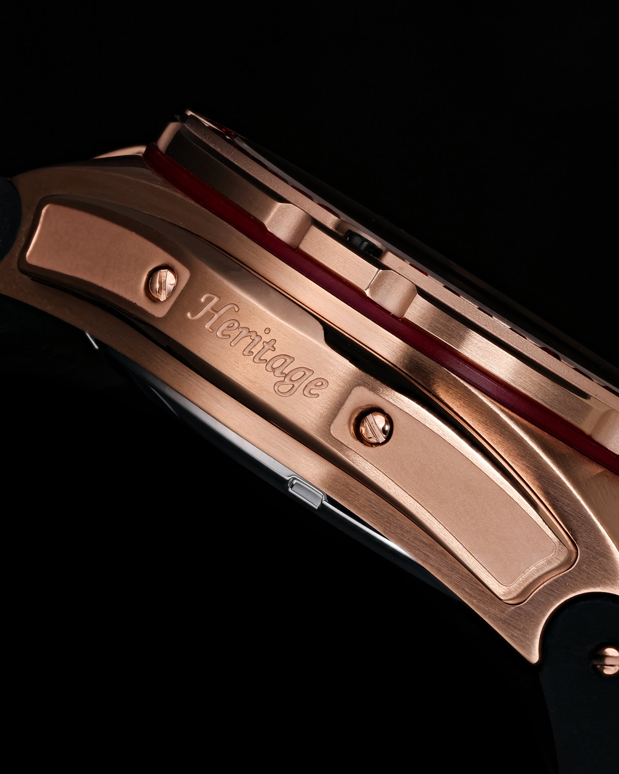 Xavier XL TW033-D3 (Rosegold/Red) with Red Swarovski (Red Bamboo Leather Strap)