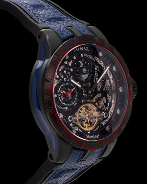 
                  
                    Load image into Gallery viewer, Tomaz TW051-D10 (Black/Red) with Blue Leather with Silicone Strap
                  
                