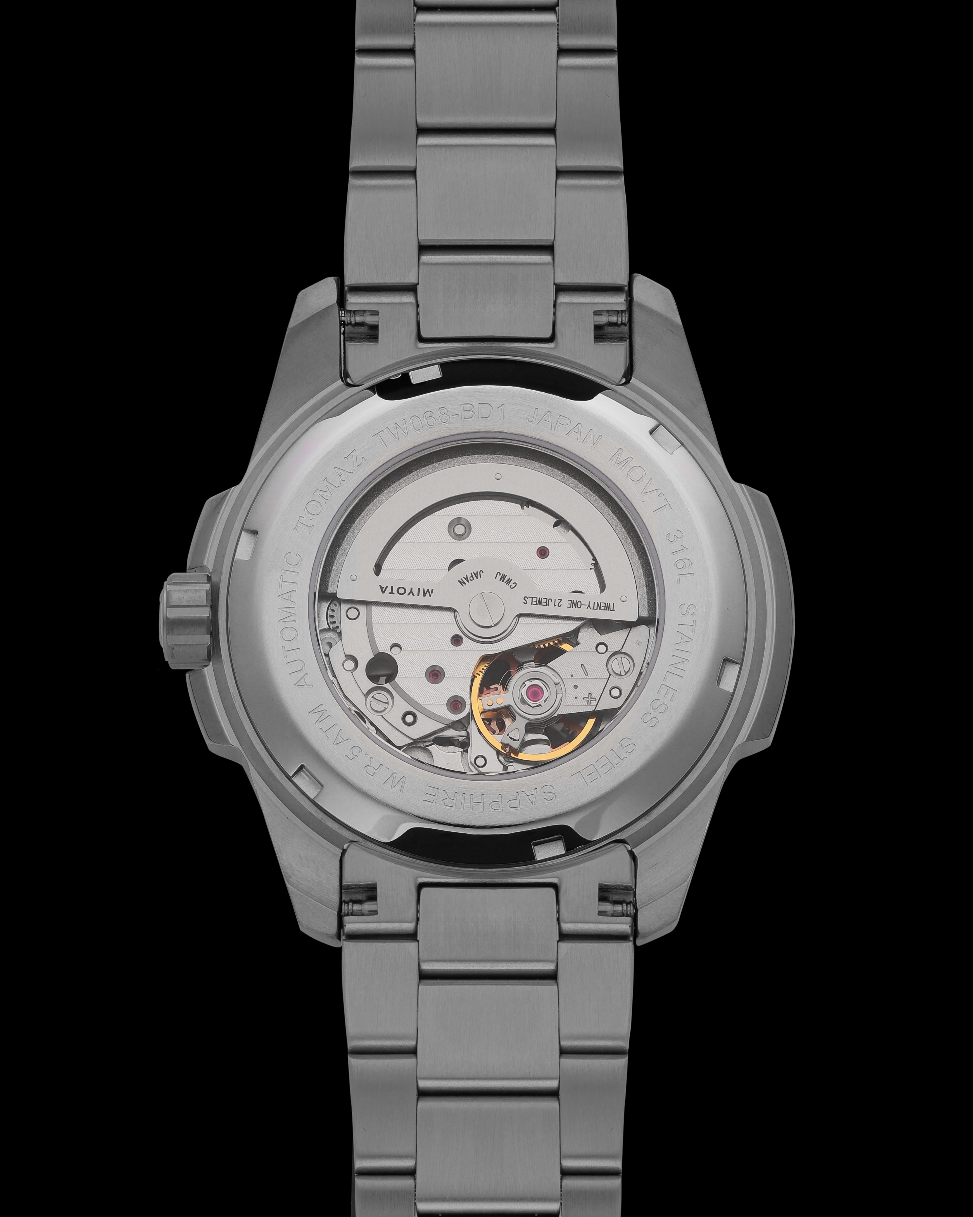Tomaz TW068-BD1 Open-Gear Skeleton Watch – Stainless Steel Strap