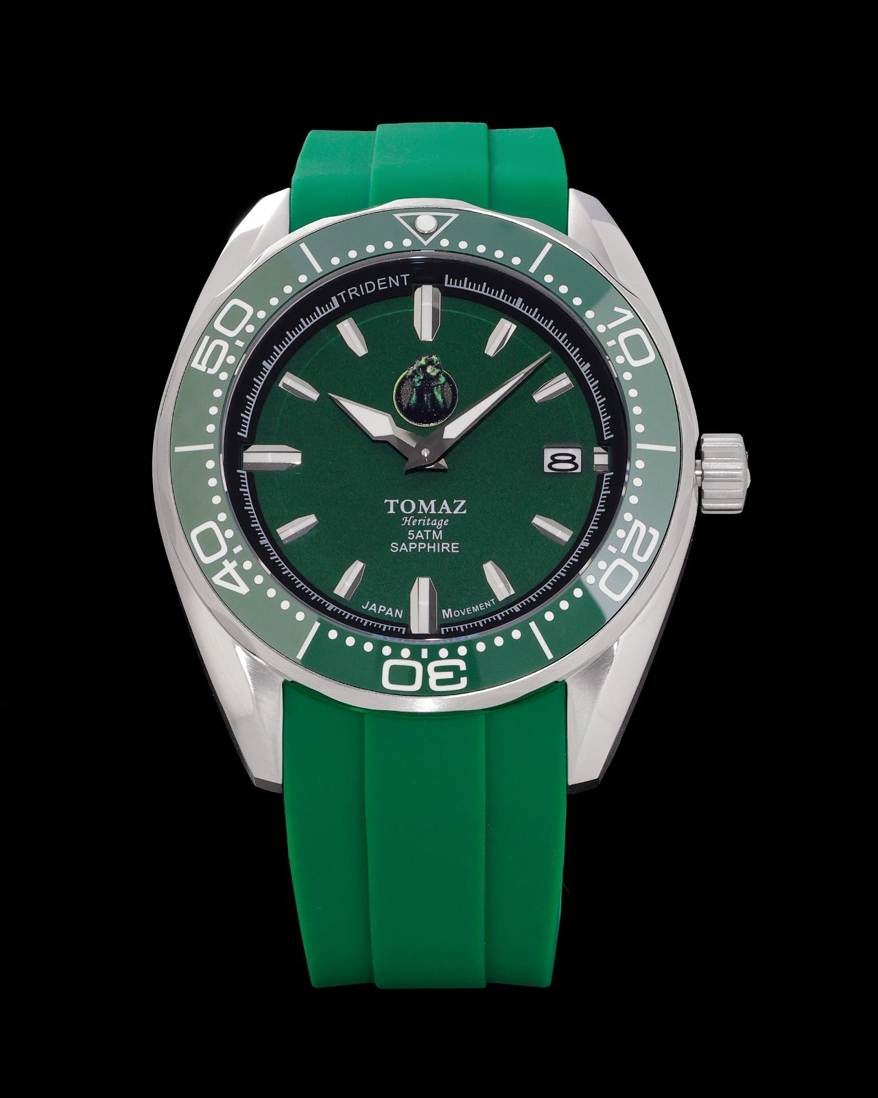 Marvel Hulk GR03J-D1 (Silver/Green) Green Silicone Strap