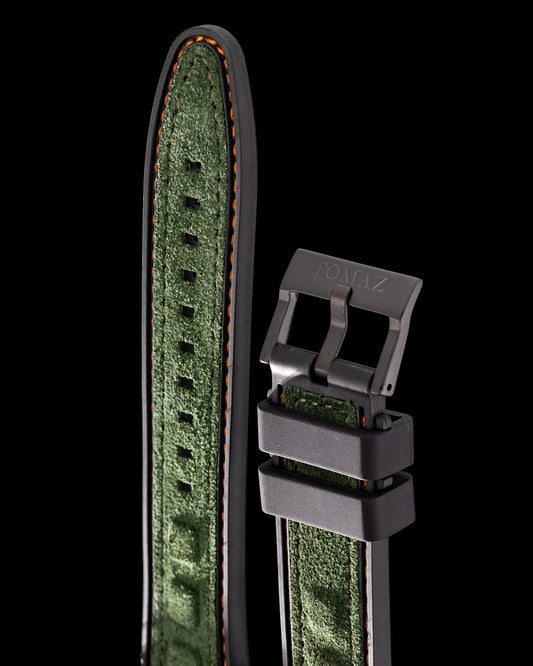 Tomaz STW051 Men's Leather Plain 20mm Watch Strap (TW051) (Green)