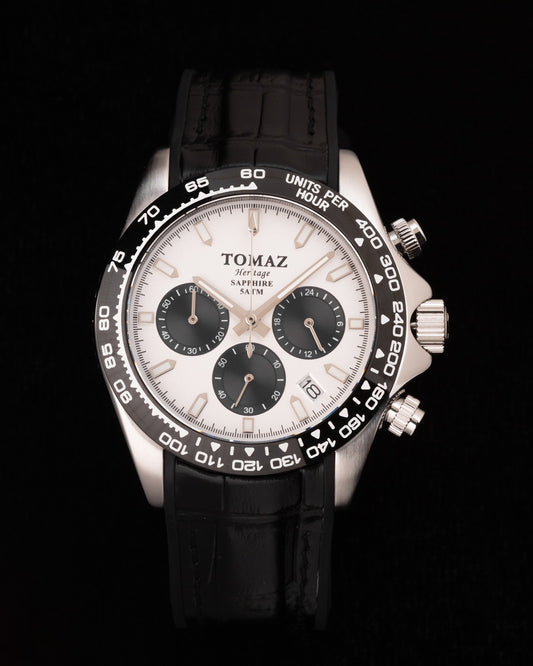 Tomaz Men's Watch GR02-AD13 (Silver/Black) Black Leather Strap