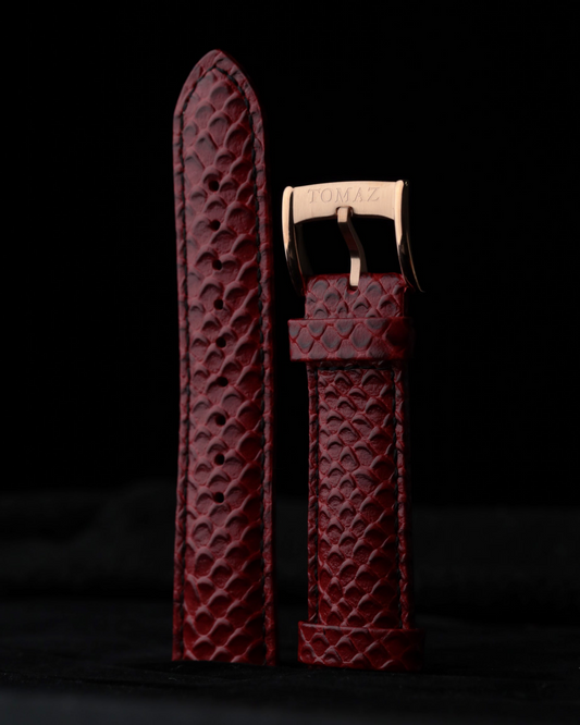 Tomaz TS1-2A Leather Salmon 22mm Strap (Red)