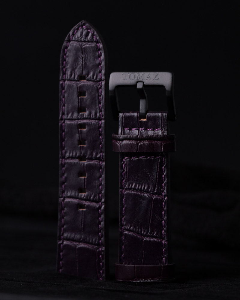 Tomaz TS1-1 Leather Bamboo 24mm Strap (Purple)