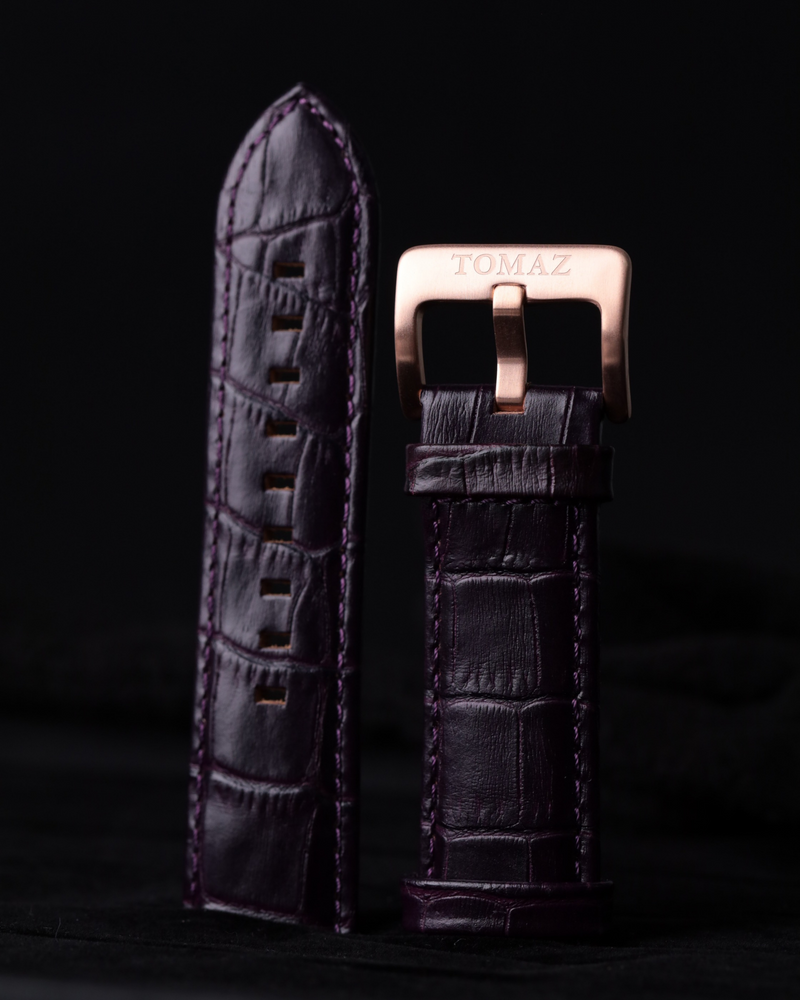 Tomaz TS1-1A Leather Bamboo 26mm Strap (Purple)