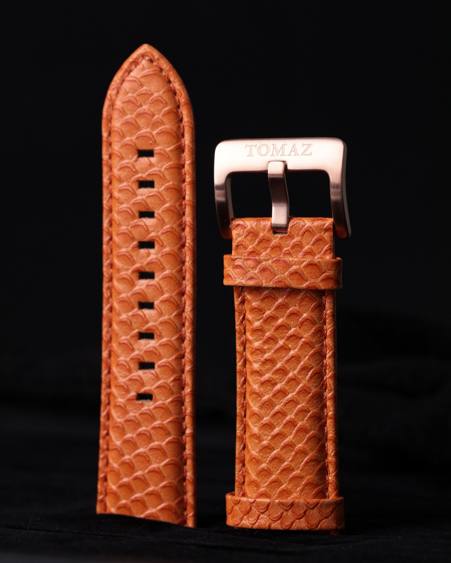 Tomaz TS1-2A Leather Salmon 26mm Watch Strap (Orange)