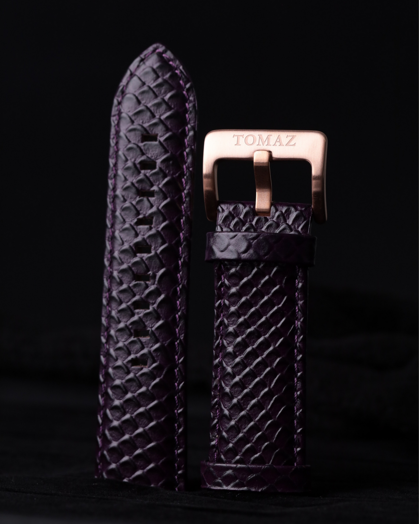 Tomaz TS1-2A Leather Salmon 26mm Strap (Purple)